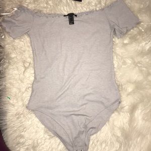 !NWT off the shoulder grey body suit!